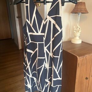 Banana Republic Navy and White Midi Dress